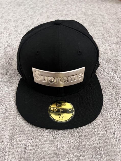 Supreme New Era Metallic Box Logo Hat SS16 2016 Size 7 3/8